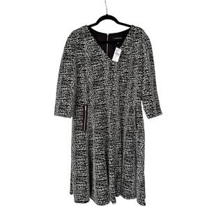 Lane Bryant Black Grey Quarter Sleeve Sweater Dress NWT Size 14/16
